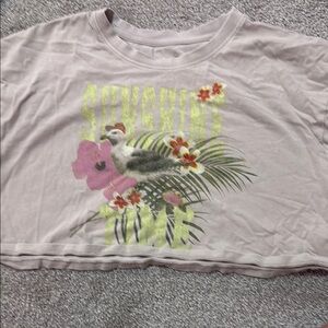 Graphic Crop Top with Tropical Print